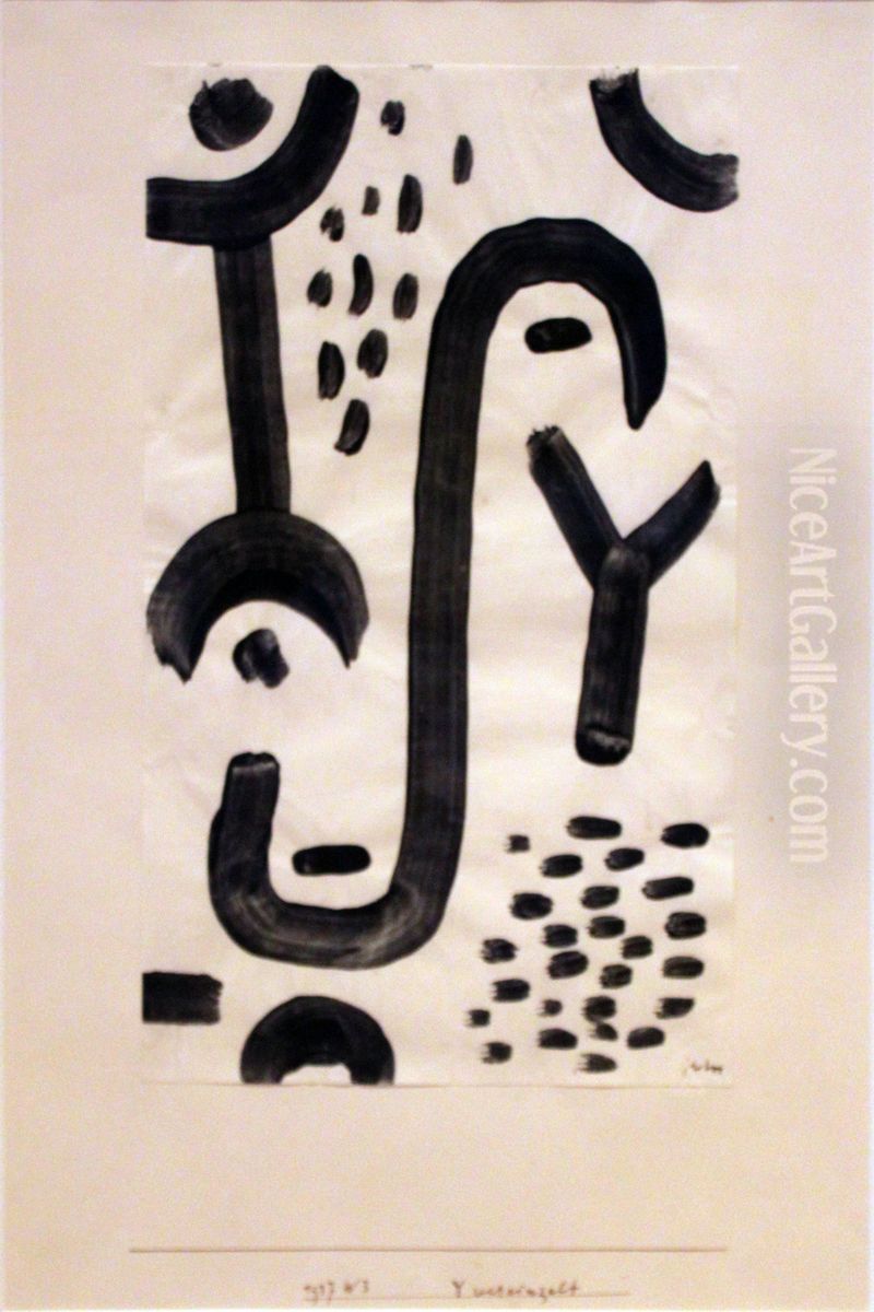 Y isolated Oil Painting by Paul Klee