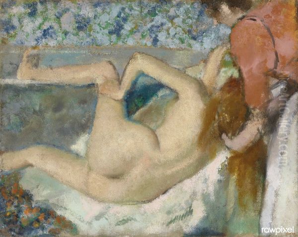 After the Bath Oil Painting by Edgar Degas