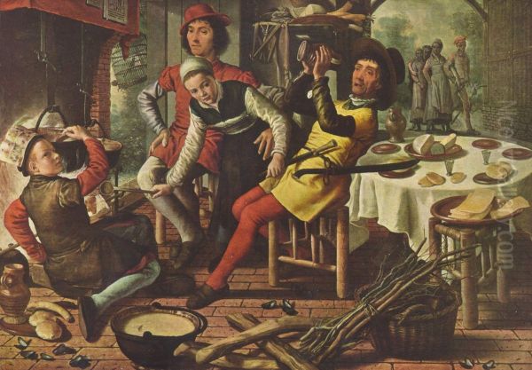 Peasants by the Hearth Oil Painting by Pieter Aertsen