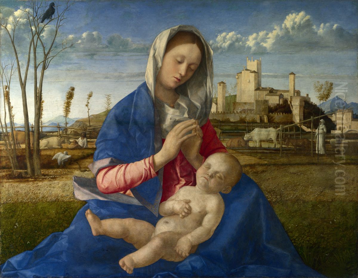Madonna of the Meadow Oil Painting by Giovanni Bellini