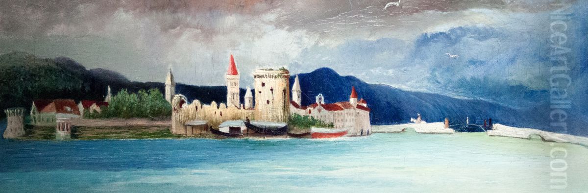 Afternoon storm in Trau Oil Painting by Tivadar Csontvary Kosztka