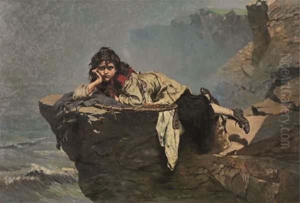 Flutumfangen Oil Painting by Frank Buchser