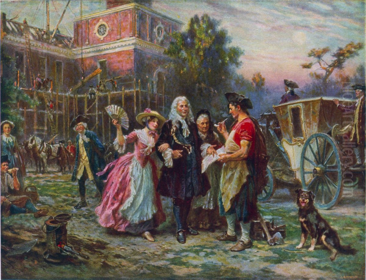 Building the Cradle of Liberty Oil Painting by Jean-Leon Gerome Ferris