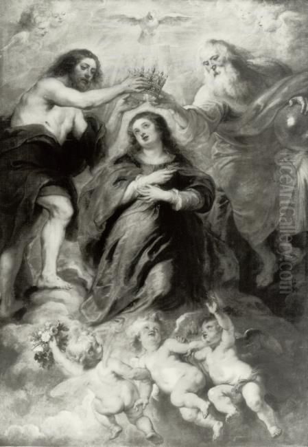 The coronation of Mary Oil Painting by (studio of) Rubens, Peter Paul