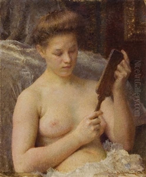 Koketa Oil Painting by Vlaho Bukovac