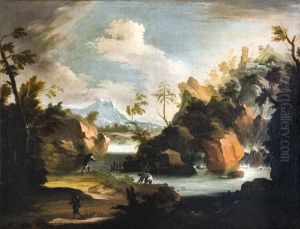 Landscape with waterfall Landscape with waterfall