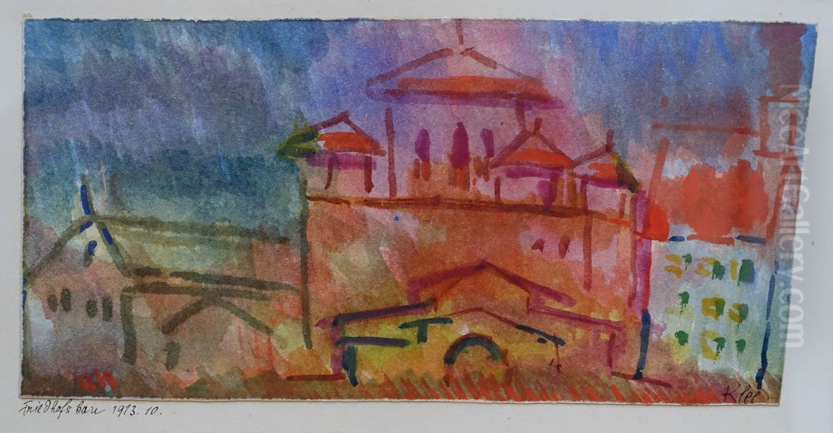 Friedhofsbau Oil Painting by Paul Klee