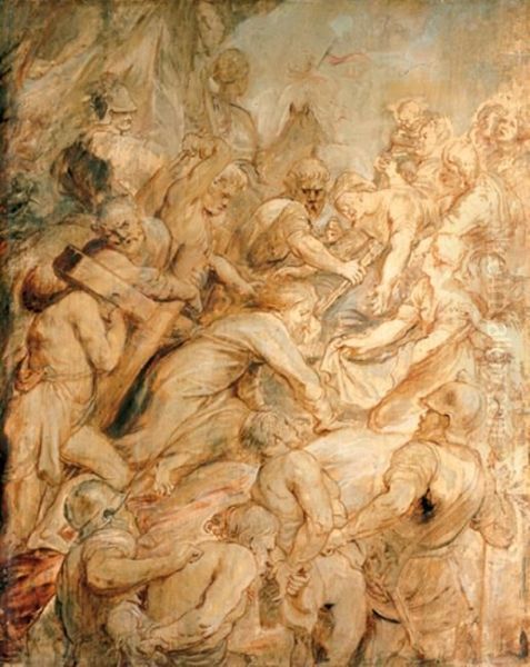 Christ carrying the cross Oil Painting by (studio of) Rubens, Peter Paul