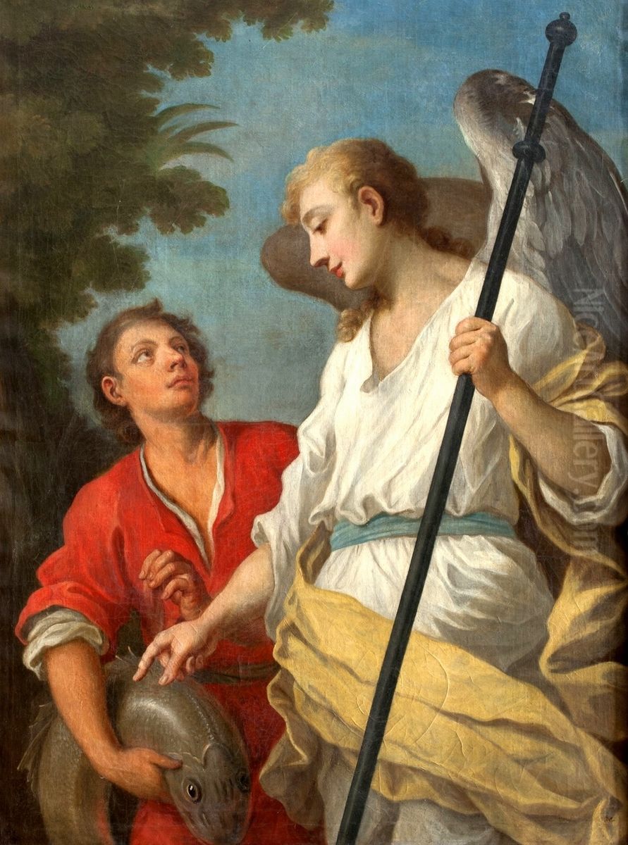 Tobias and the Angel. Oil Painting by Szymon Czechowicz