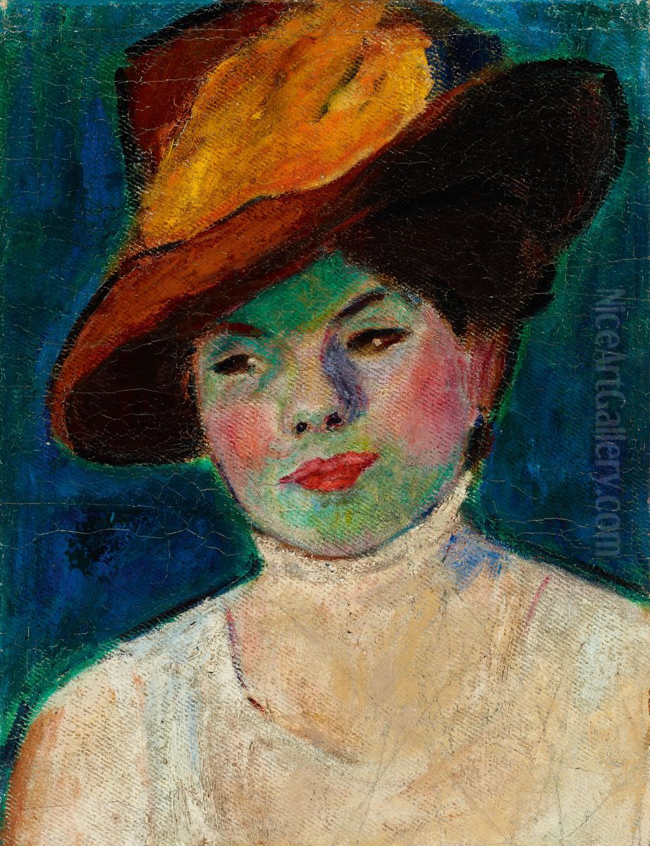 Actress Oil Painting by Dezso Czigany