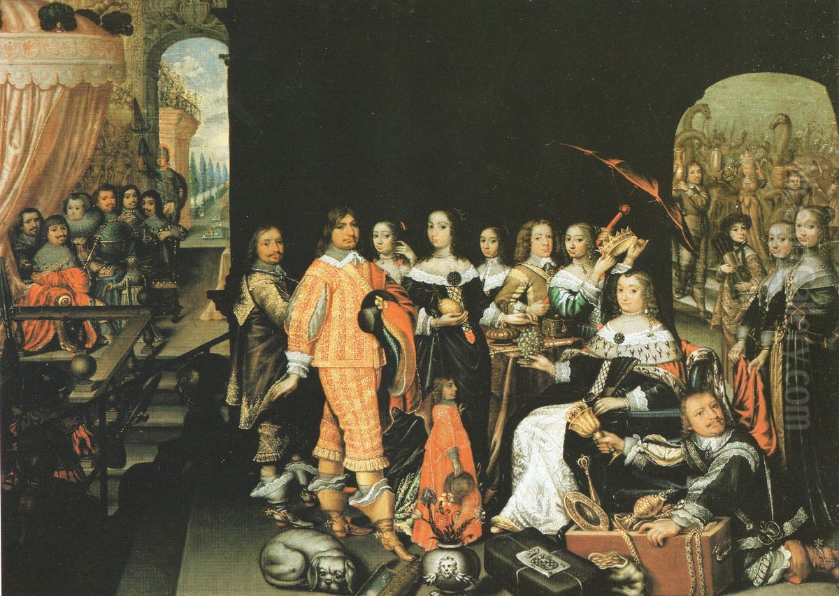 Glorification of the Dowager Electress Elisabeth Charlotte of Brandenburg as Queen of Sheba Oil Painting by Mathias Czwiczek