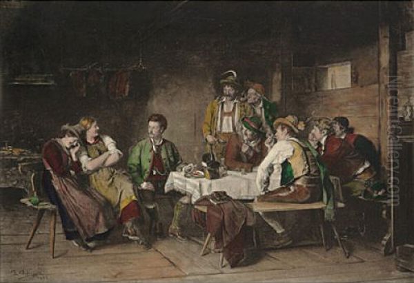 Der Salontiroler Oil Painting by Franz Defregger