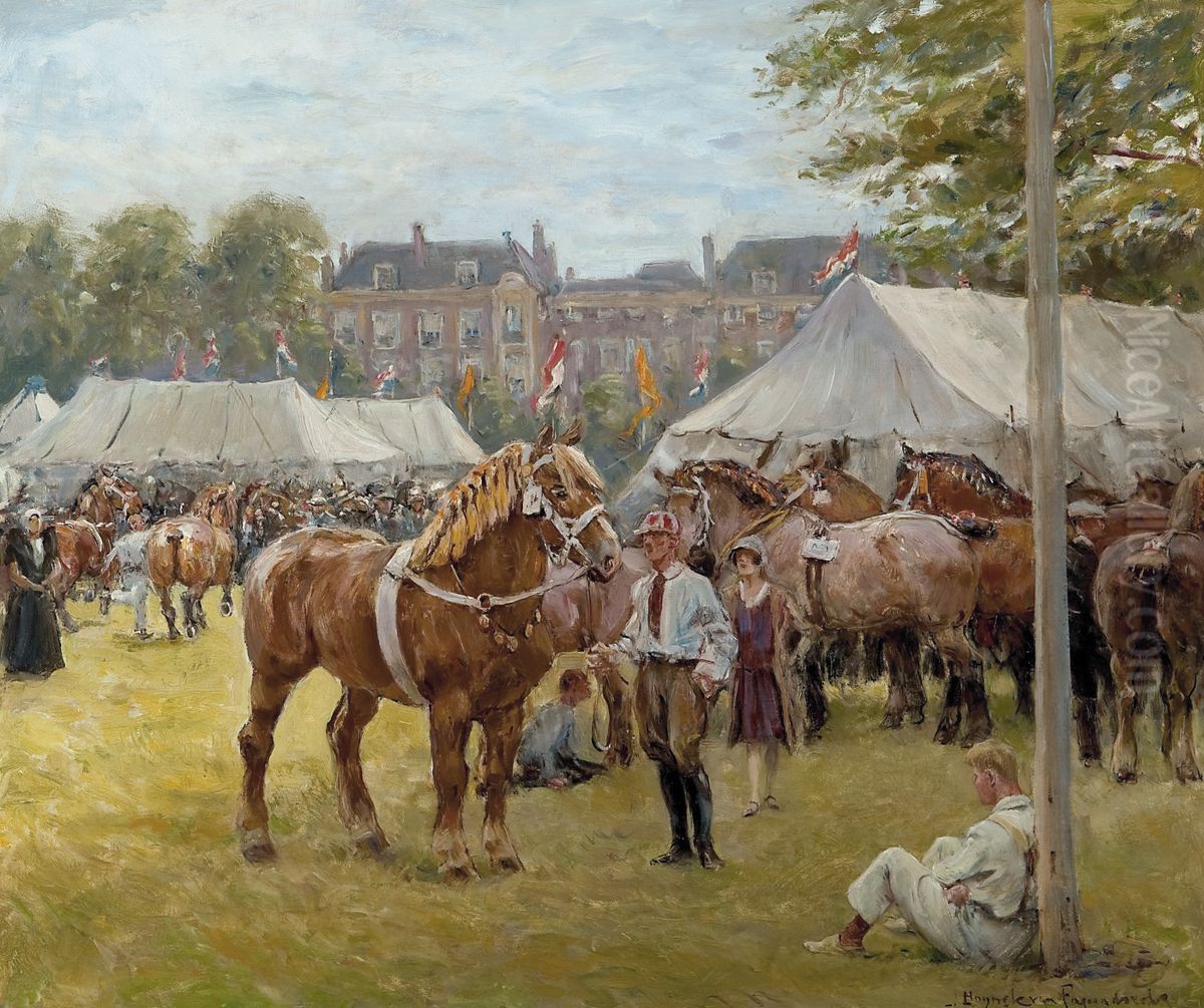 De nationale trekpaardententoonstelling op het Malieveld Oil Painting by Jan Hoynck Van Papendrecht De nationale trekpaardententoonstelling op het Malieveld Oil Painting by Jan Hoynck Van Papendrecht