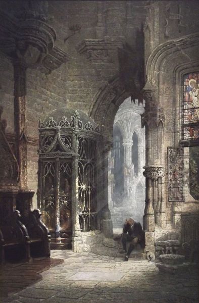 She Will Come Tomorrow. Oil Painting by Edwin Deakin