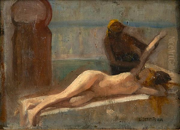 Le Massage Oil Painting by Edouard Debat-Ponsan