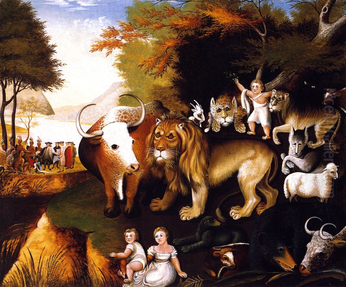 Peaceable Kingdom Oil Painting by Edward Hicks