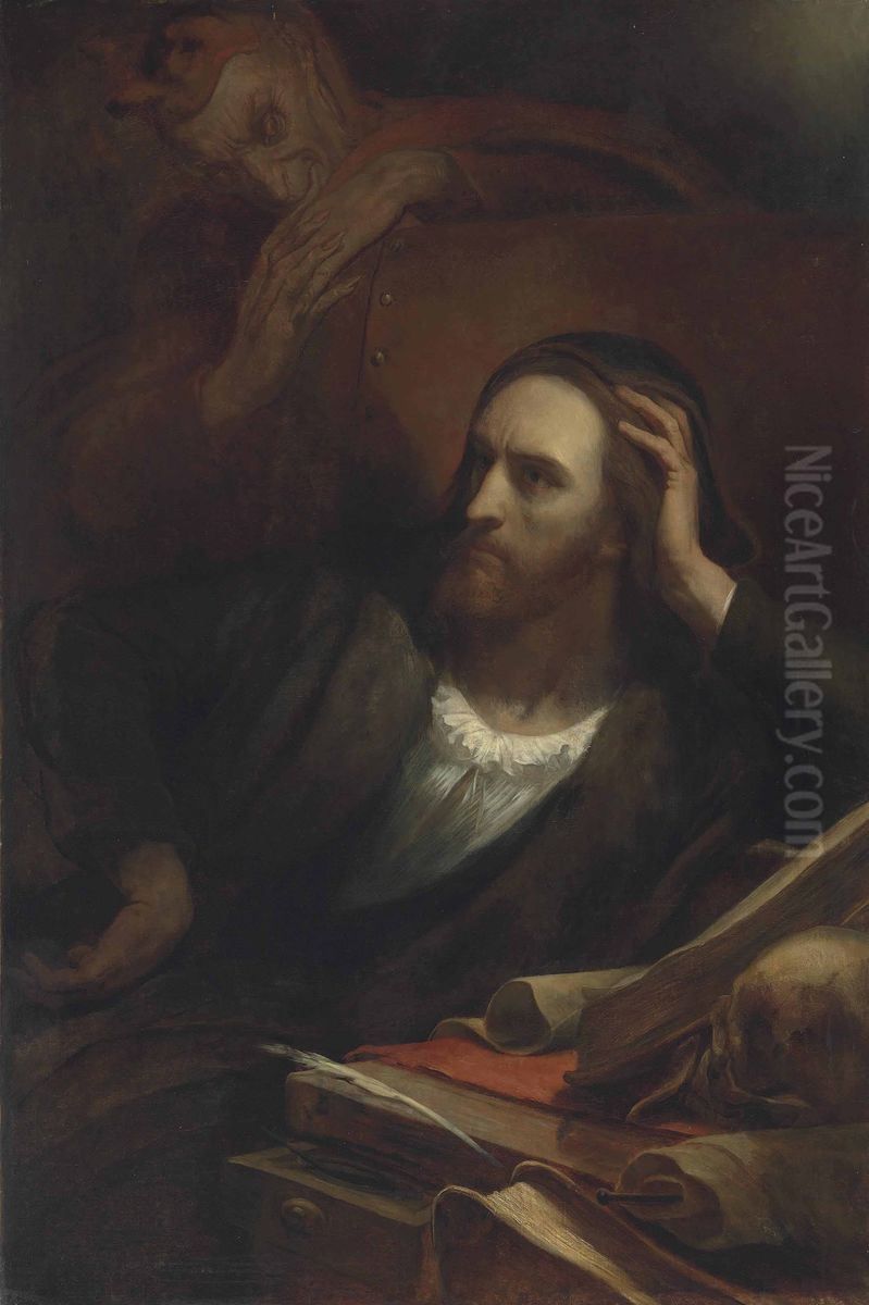 Fausto y Mefistofeles Oil Painting by Ary Scheffer