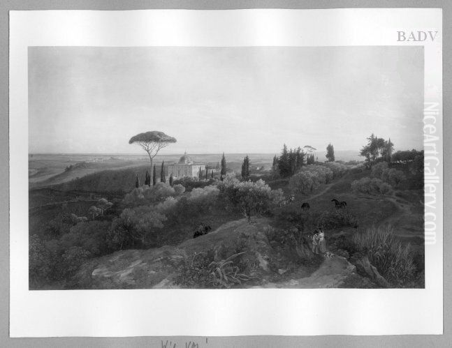 Panorama von Rom, funfteilig Oil Painting by Friedrich Loos