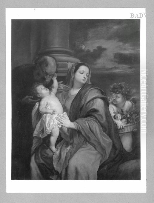 Heilige Familie (Maria mit Kind) Oil Painting by Sir Anthony Van Dyck