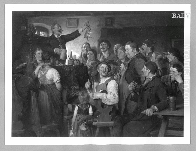 Wirtshausszene mit Zauberer Oil Painting by Hugo Kauffmann