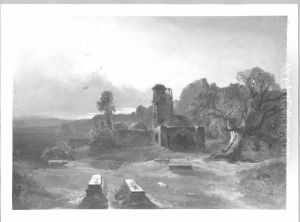 Sudliche Landschaft mit Ruine (Kirche)