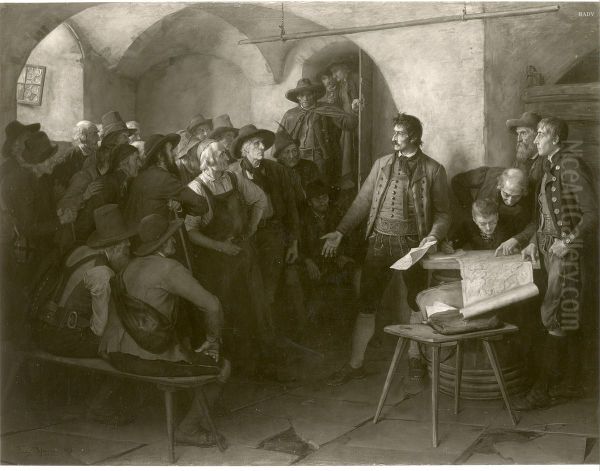 Versammlung von Tiroler Freiheitskampfer Oil Painting by Franz Defregger