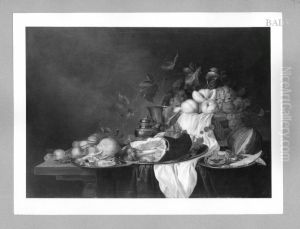 Stillleben mit Fruchten und Schinken