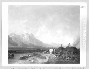 Landscape with charcoal-pile