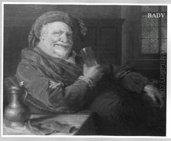 Falstaff beim Wein sitzend Oil Painting by Eduard Von Grutzner