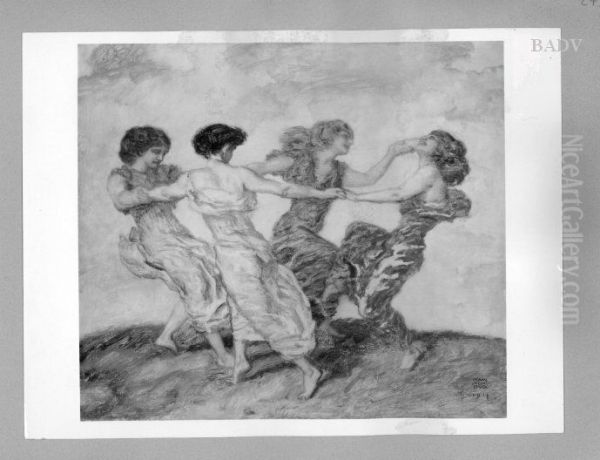 Dance in spring Oil Painting by Franz Stuck