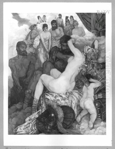 Mars, Venus and the gods Oil Painting by Wilhelm Heinrich Trutbner