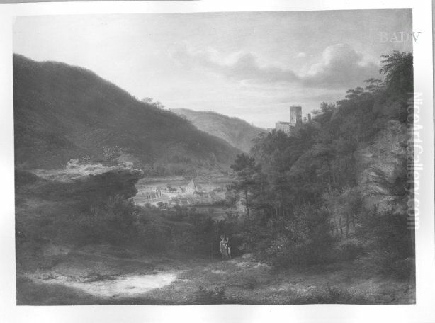 View of the Helenental near Baden Oil Painting by Franz II Steinfeld