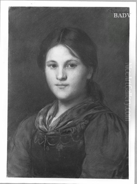 Young peasant-girl Oil Painting by Franz Defregger