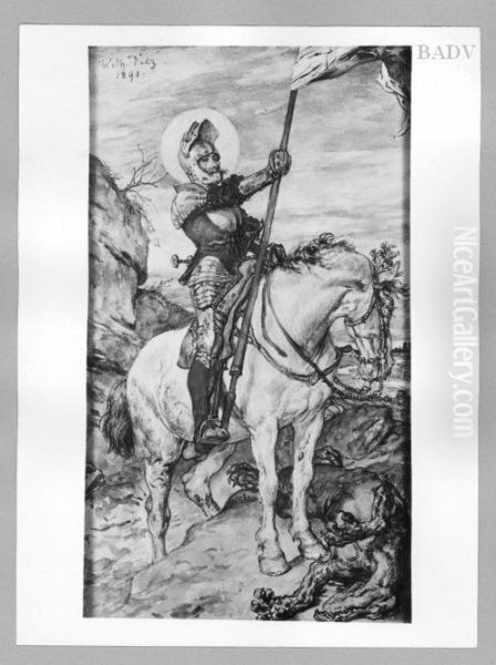 Ritter zu Pferd (St. Georg) Oil Painting by Wilhelm Von Diez