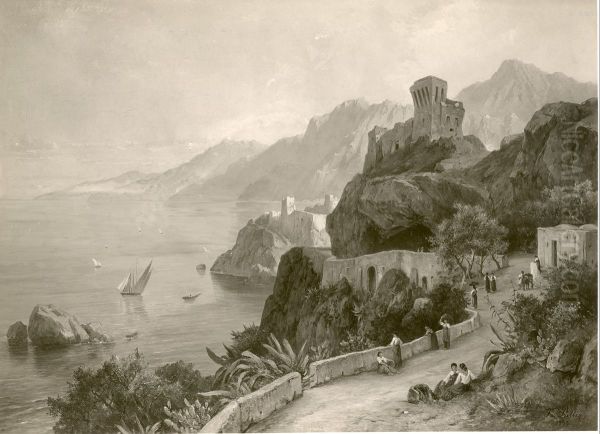Die Bucht von Amalfi Oil Painting by Friedrich Preller the Younger
