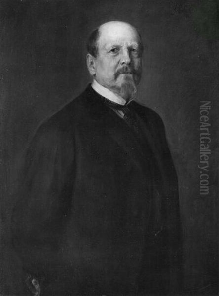 L.v.Hagn, Portr. of a man Oil Painting by Lenbach Franz Von