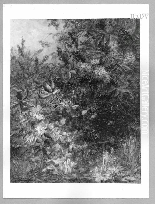 Leaves and berries in fall Oil Painting by Olga Wisinger-Florian