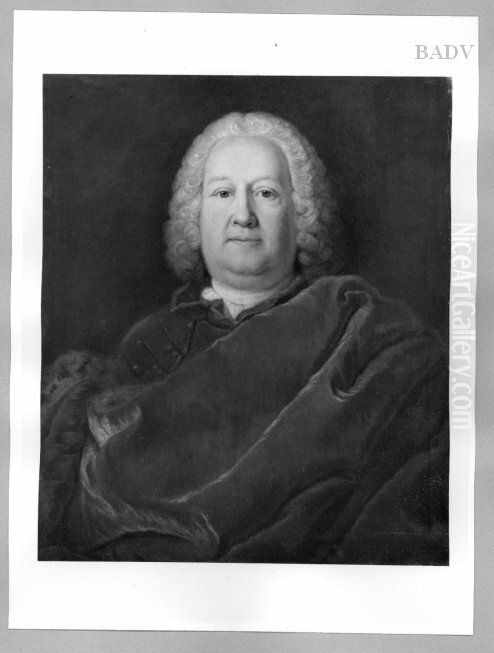 Mannliches Portrat (mit Allongeperucke) Oil Painting by Antoine Pesne
