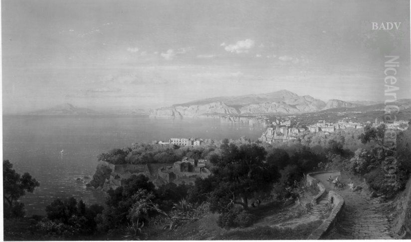 Meereskuste, Salerno Oil Painting by Fritz Bamberger