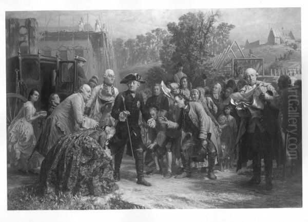 Friedrich der Grosse als Bauherr (auf Reisen) Oil Painting by Adolph von Menzel