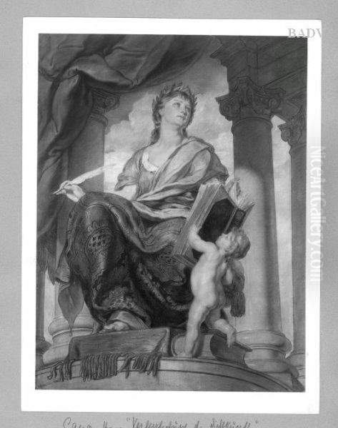 Die Dichtkunst, allegorische weibliche Figur Oil Painting by Hans Canon