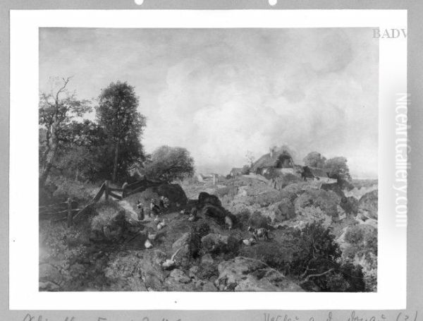 Landschaft mit Staffage Oil Painting by Emil Jakob Schindler