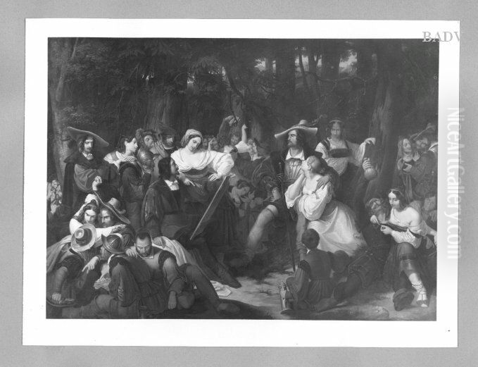 Theatergesellschaft Oil Painting by Karl Schorn