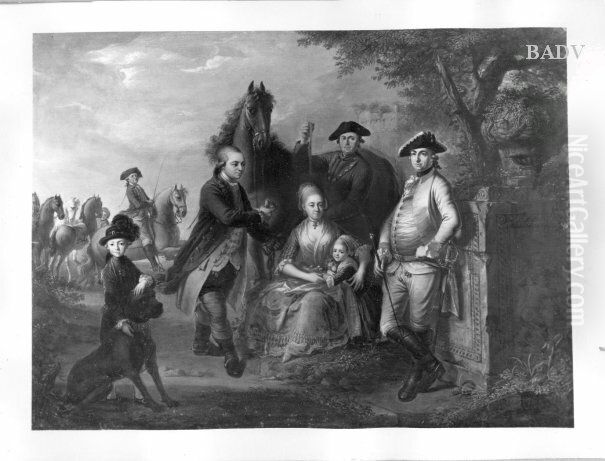 Portraits of the family Zweibrucken Oil Painting by Johann Jakob Dorner the Elder