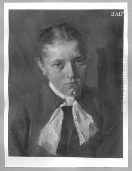 Head of peasant girl Oil Painting by Wilhelm Leibl