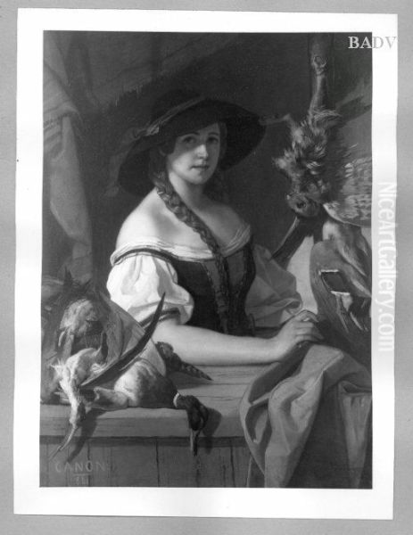Junges Madchen mit erlegten Vogeln Oil Painting by Hans Canon