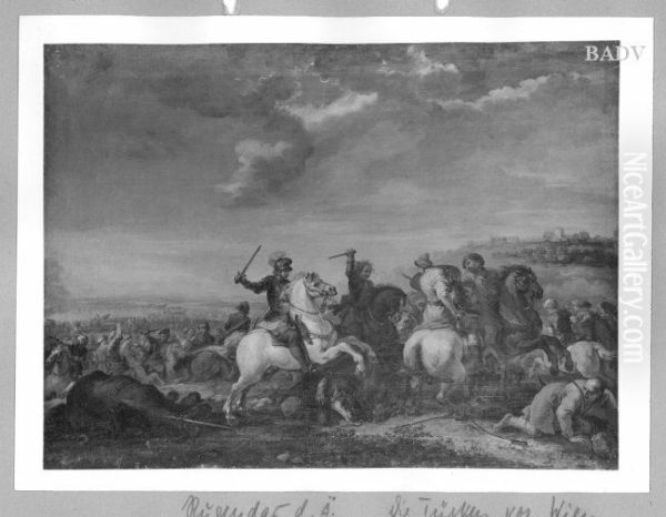 Die Turken vor Wien Oil Painting by Georg Philipp Rugendas the Elder