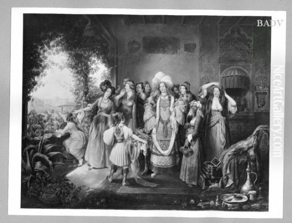 Griechisches Frauenfest Oil Painting by Joseph Petzl