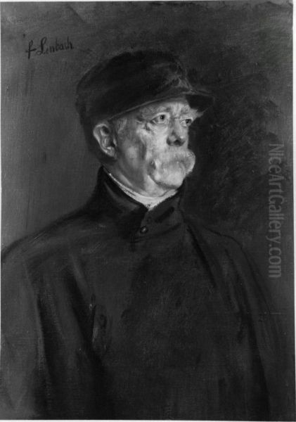 Portrat Bismarcks mit Mutze Oil Painting by Franz von Lenbach