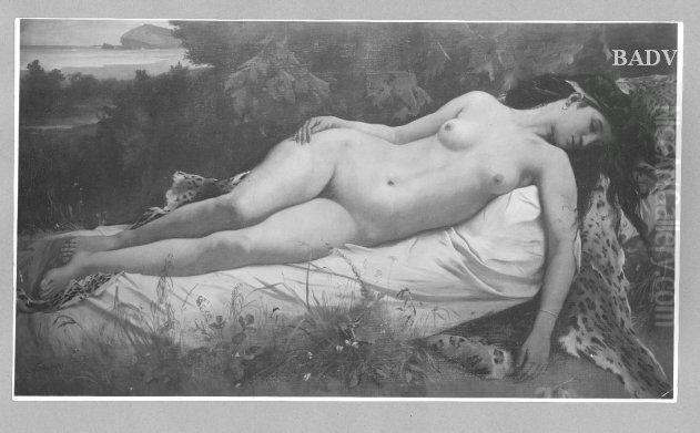 Liegender Weiblicher Akt (schlafende Diana) Oil Painting by Anselm Friedrich Feuerbach